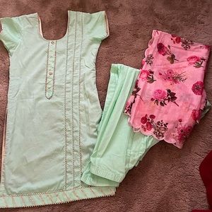 Pastel/ Mint Green Salwar Suit